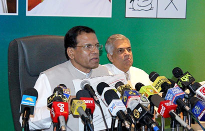 Maithripala Sirisena and Ranil Wickremasinghe