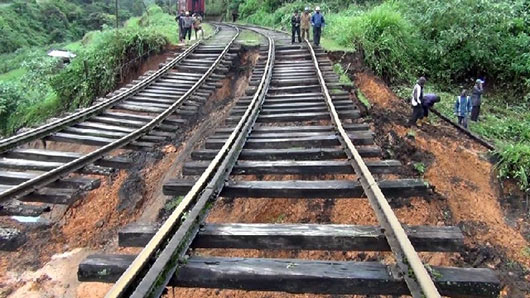 Up country railway line damaged in Sri Lanka