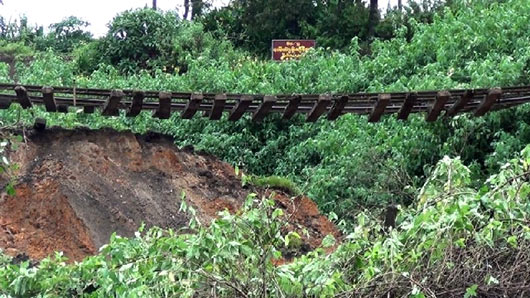 Up country railway line damaged in Sri Lanka