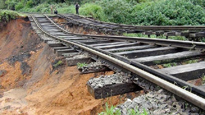 Up country railway line damaged in Sri Lanka