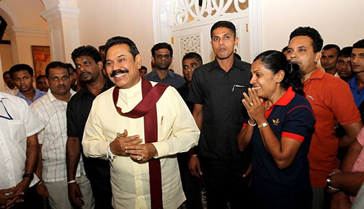 Former President Mahinda Rajapaksa leaves Temple Trees