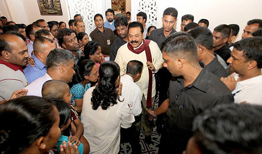 Former President Mahinda Rajapaksa leaves Temple Trees