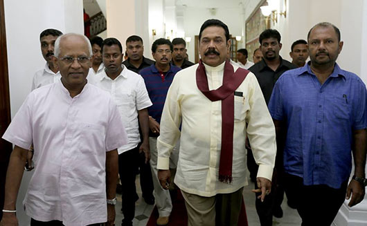 Former President Mahinda Rajapaksa leaves Temple Trees