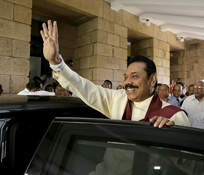 Former President Mahinda Rajapaksa leaves Temple Trees