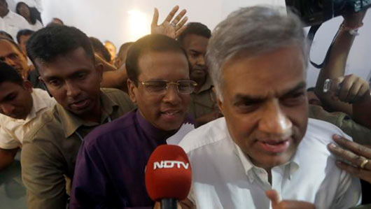 Maithripala Sirisena and Ranil Wickremasinghe