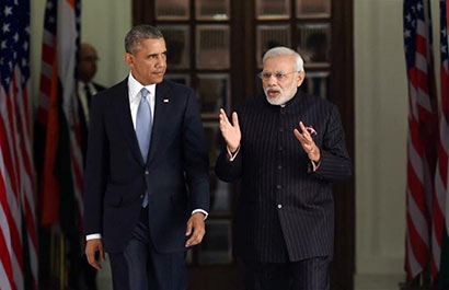 Indian Prime Minister Narendra Modi and US President Barack Obama