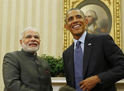 Narendra Modi with Barack Obama