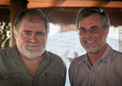 Chris Langdon and film maker Daniel Ridicki in Colombo