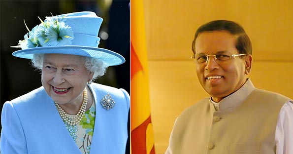 Queen Elizabeth II and Sri Lanka President Maithripala Sirisena