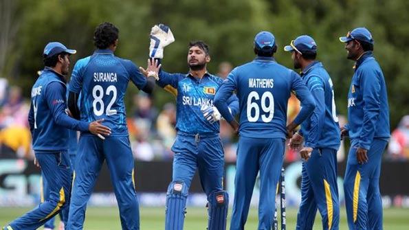 Sri Lanka Cricket team celebrate after taking wicket vs Afghanistan Cricket team in Worldcup 2015