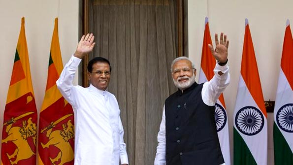 Sri Lanka President Maithripala Sirisena meets India Prime Minister Narendra Modi