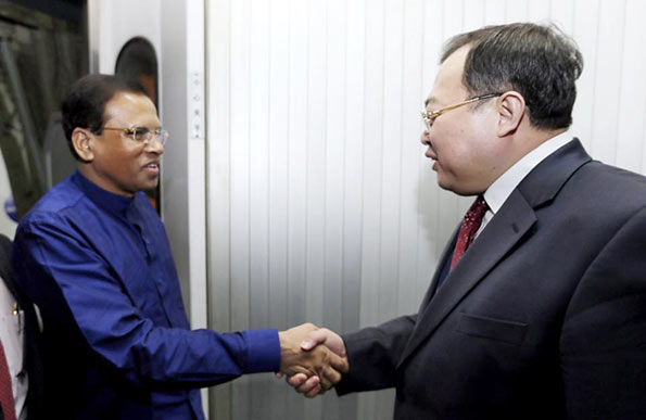 Chinese Vice Minister of Foreign Affairs Mr.Liu Jainchao welcome the President at Beijing airport