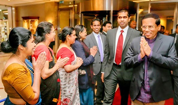 Sri Lanka President Maithripala Sirisena arrived at London Heathrow Airport