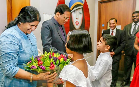 Sri Lanka President Maithripala Sirisena arrived at London Heathrow Airport