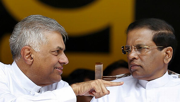 Ranil Wickremasinghe with Maithripala Sirisena