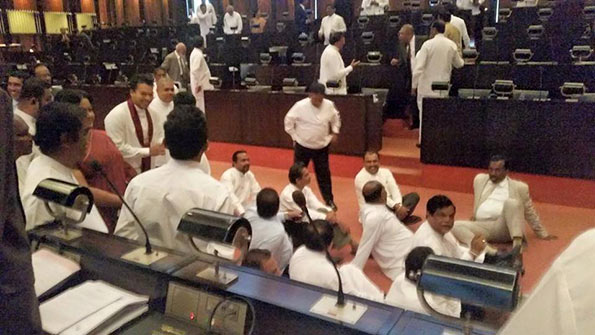 UPFA MP Protest in Parliament