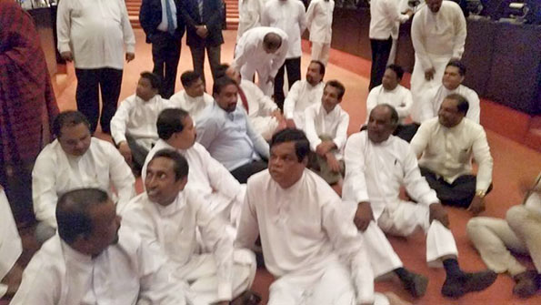 UPFA MP Protest in Parliament