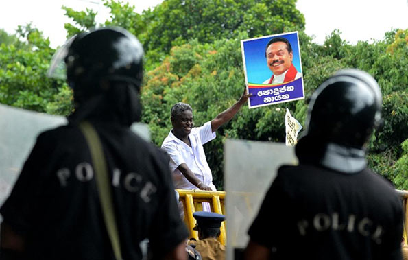 UPFA Protest near Sri Lanka Parliament