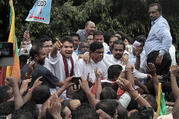 UPFA Protest near Sri Lanka Parliament