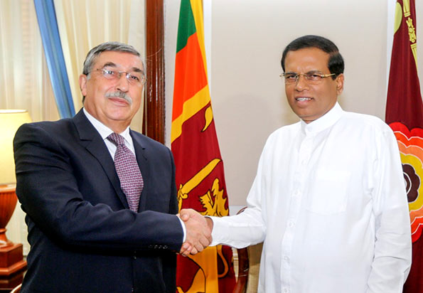 Ambassador of Russia in Sri Lanka, Mr Alexander A Karchava with Sri Lanka President Maithripala Sirisena