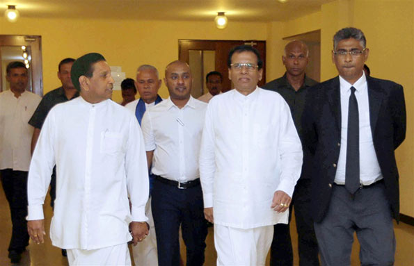 Sri Lanka President Maithripala Sirisena met Mahinda Rajapaksa