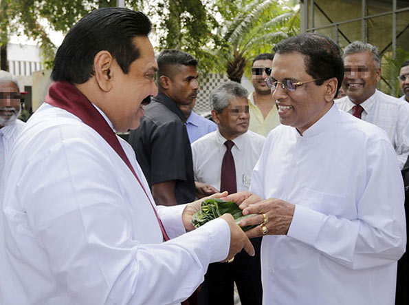 Mahinda Rajapaksa with Maithripala Sirisena