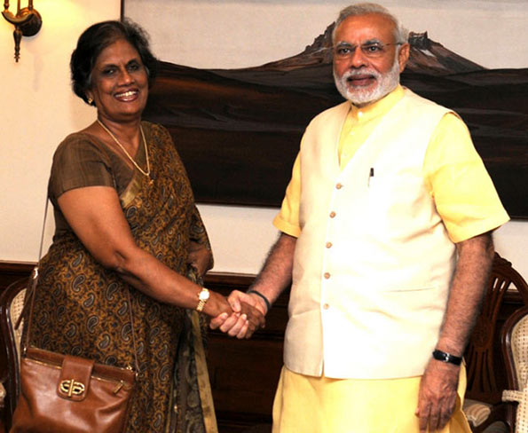 Chandrika Kumaratunga and Narendra Modi