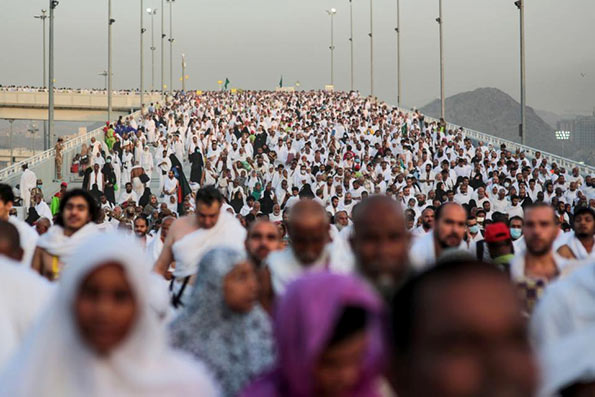 Muslims at hajj festival