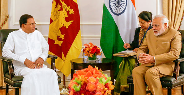 Sri Lanka President Maithripala Sirisena and Prime Minister Narendra Modi