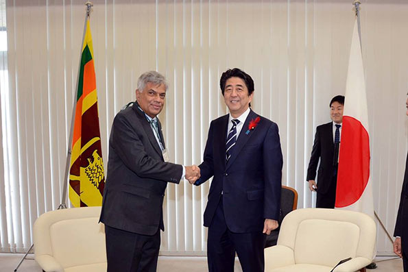 Ranil Wickremasinghe and Shinzo Abe