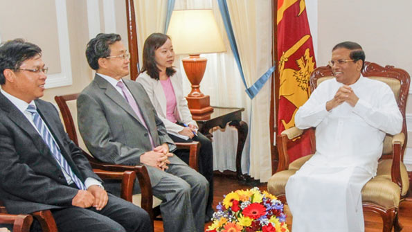 Sri Lanka President Maithripala Sirisena met Chinese Vice Foreign Minister Liu Zhenmin