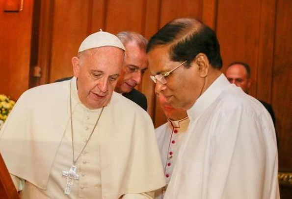 President Maithripala Sirisena meets Pope Francis