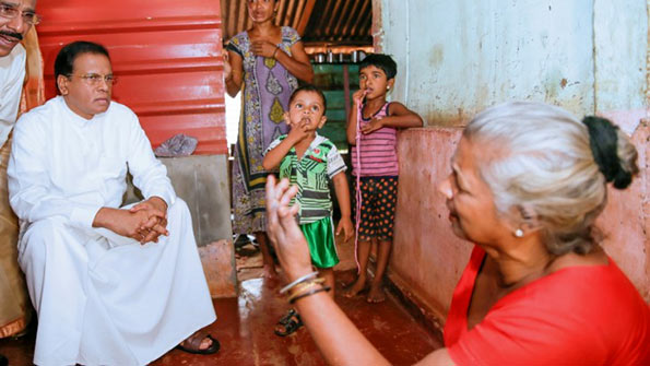 Sri Lanka President Maithripala Sirisena meets people in Jaffna