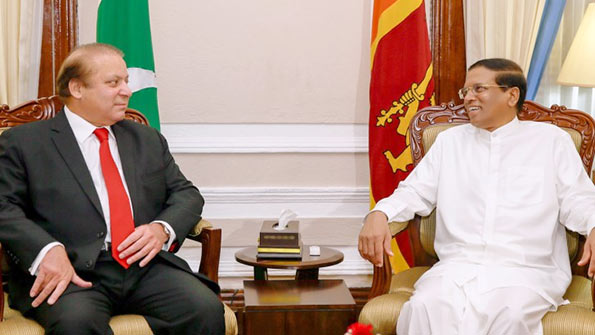 Sri Lanka President Maithripala Sirisena with Prime Minister of Pakistan Nawaz Sharif