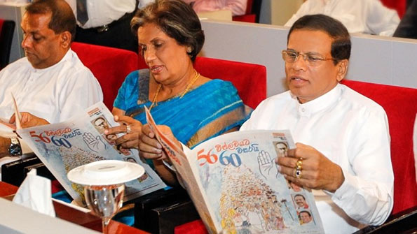 Maithripala Sirisena and Chandrika Bandaranayake Kumaratunga