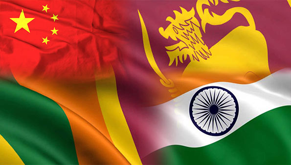 Sri Lanka China India flags