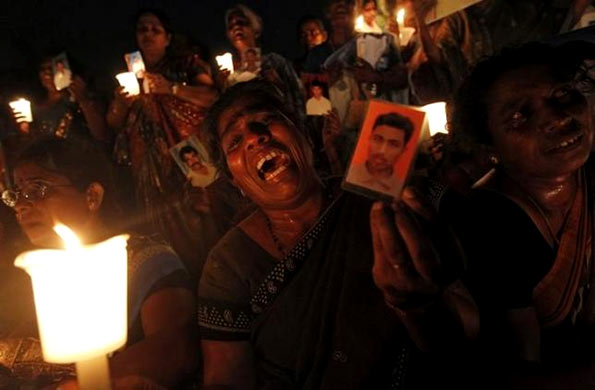 Family members of missing people in Sri Lanka