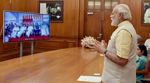 Narendra Modi - Prime Minister of India in a video conference