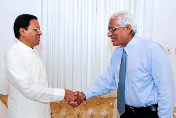 President Maithripala Sirisena with Dr. Indrajit Coomaraswamy