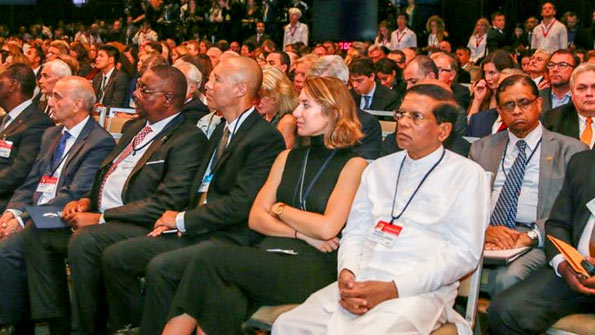 Sri Lanka President Maithripala Sirisena at Clinton Global Initiative meeting