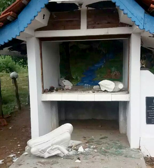 Buddha statue vandalised