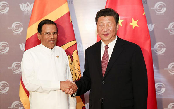 Chinese President Xi Jinping met with Sri Lankan President Maithripala Sirisena