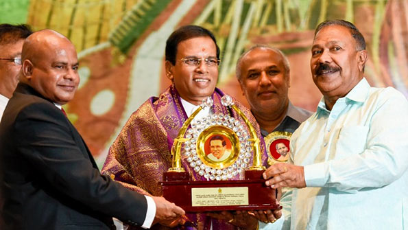 Sri Lanka President Maithripala Sirisena at All Ceylon Tamil Language Day awards ceremony