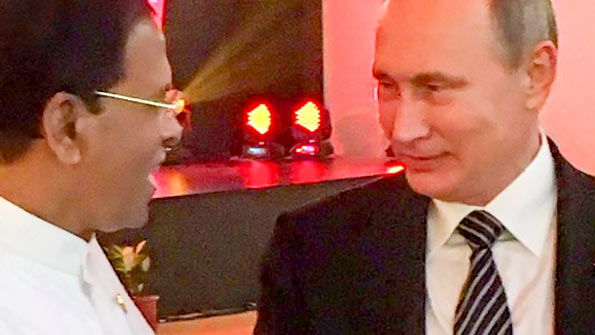 President of Sri Lanka Maithripala Sirisena with President of Russia Vladimir Putin