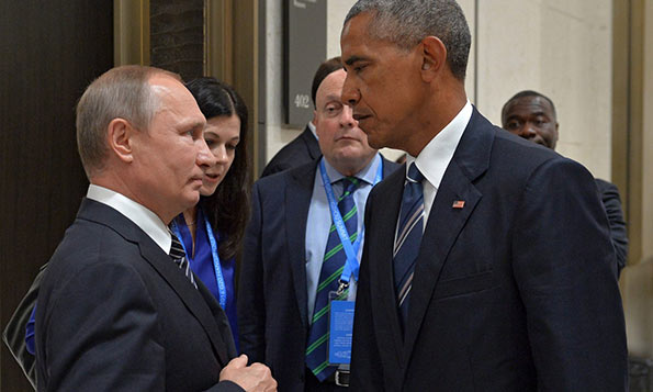 Barack Obama with Vladimir Putin