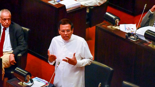 Sri Lanka President Maithripala Sirisena at Parliament