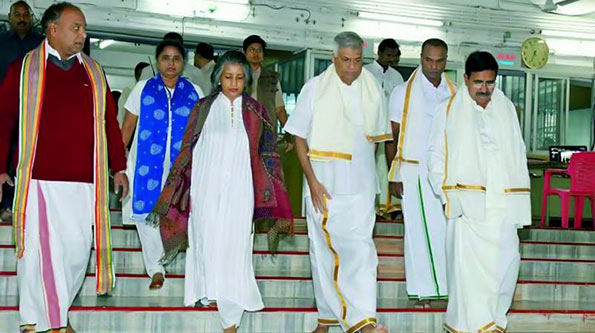 Sri Lanka Prime Minister Ranil Wikramasinghe, offered prayers at Lord Balaji’s shrine atop the Tirumala hills