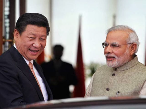 Chinese President with Indian Prime Minister Modi