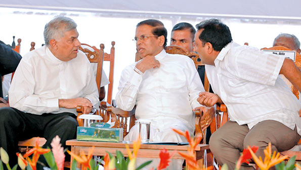 President Maithripala Sirisena and Prime Minister Ranil Wickremesinghe at Volkswagen vehicle assembly plant in Kuliyapitiya