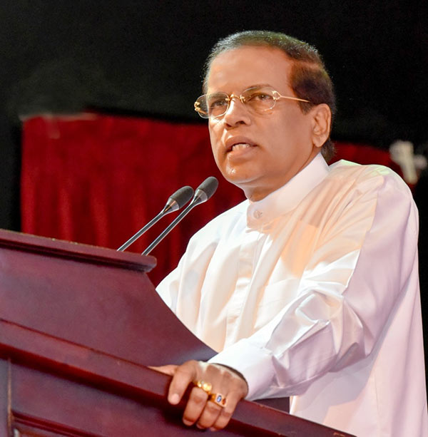 Sri Lanka President Maithripala Sirisena at the ceremony to inaugurate the right to information act